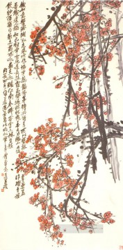  antigua Pintura - Wu cangshuo ciruela china antigua